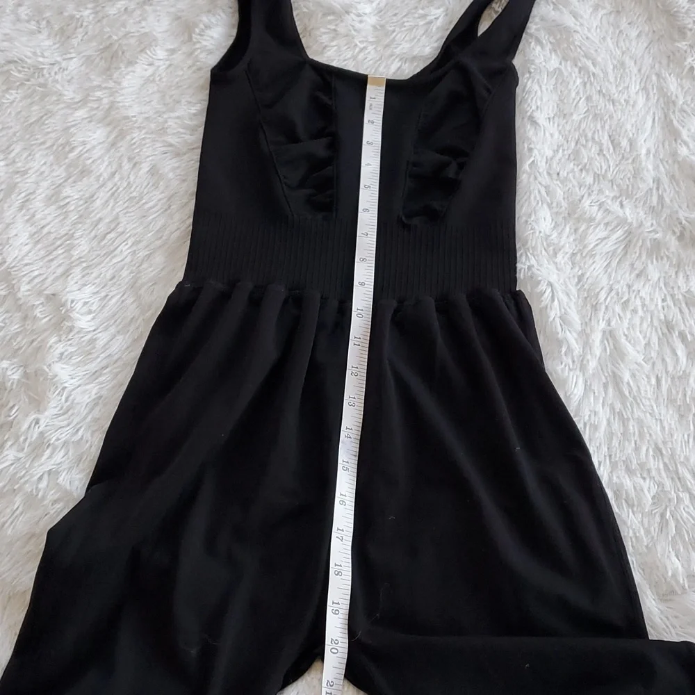 Free People Good Karma Flared Onesie Solid Black - Picture 7 of 13